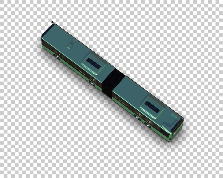 PSD realistic bus isolated on background 3d rendering illustration