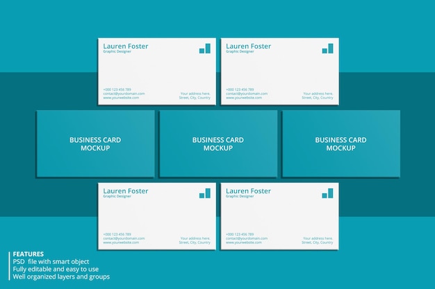 Realistic business card mockup design