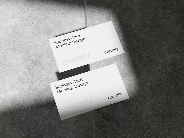 realistic business card mockup template on concrete cement background
