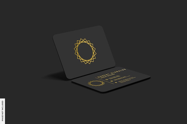 Realistic business card mockup with dark light