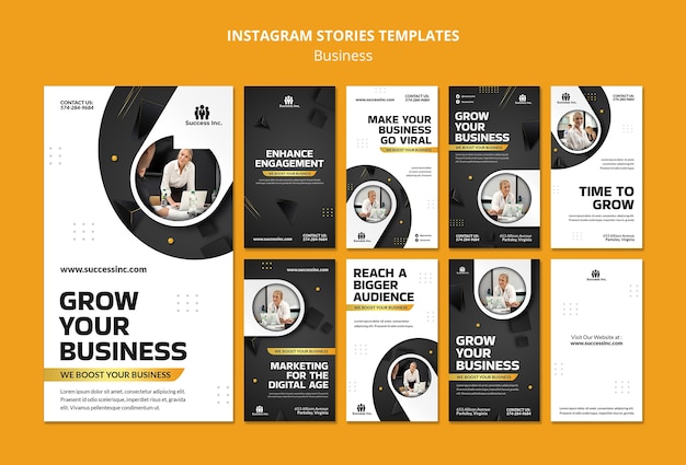 realistic business instagram stories design template