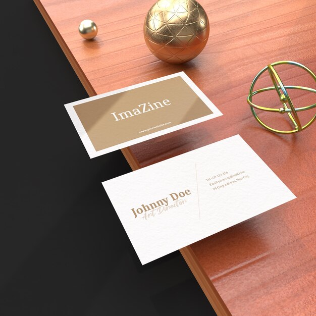 Realistic business name card mockup