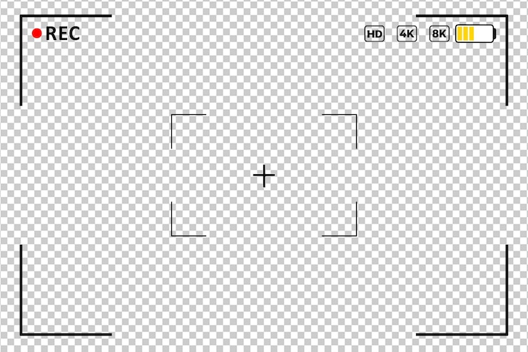 PSD realistic camera viewfinder frame modern camera view