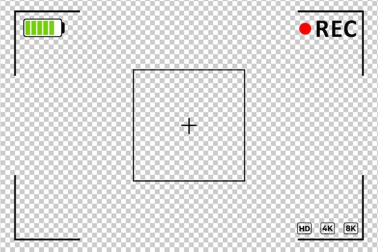 PSD realistic camera viewfinder frame modern camera view