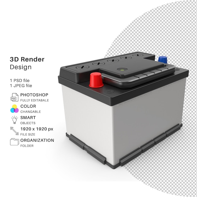 PSD realistic car battery