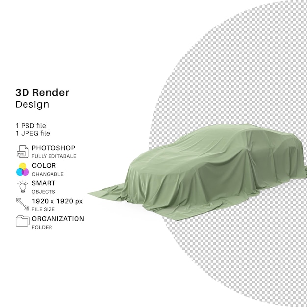 PSD realistic car body cover