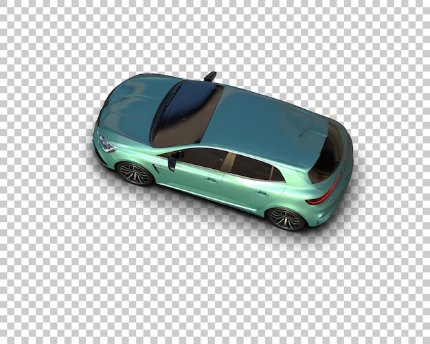 リアルな車が背景に隔離された 3D レンダリングイラスト