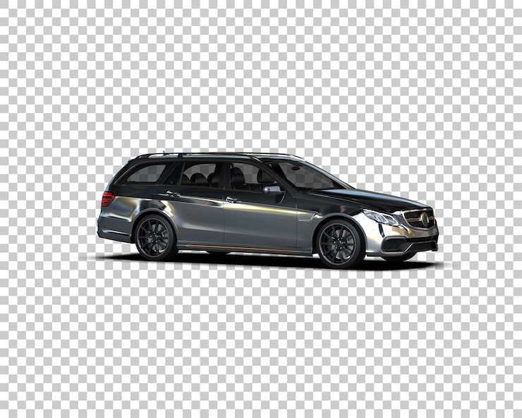PSD 배경 3d 렌더링 일러스트레이션에 고립된 현실적인 자동차