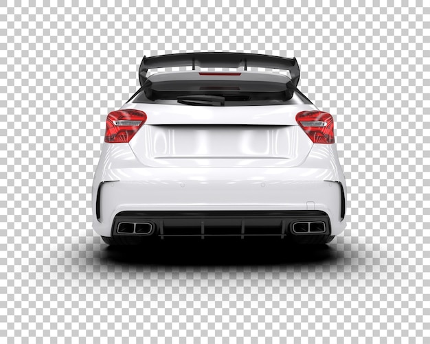 リアルな車が背景に隔離された 3D レンダリングイラスト