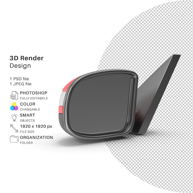 PSD realistic car mirror-car accessories