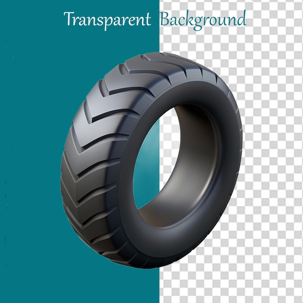 Realistic car tires transparent set