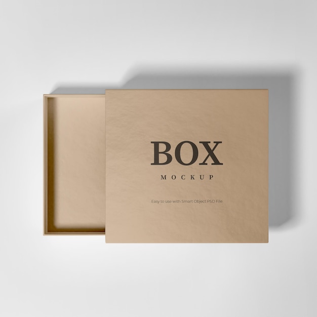 Realistic cardboard box mockup