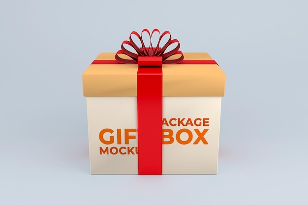 Modello di mockup di scatola regalo di cartone realistico