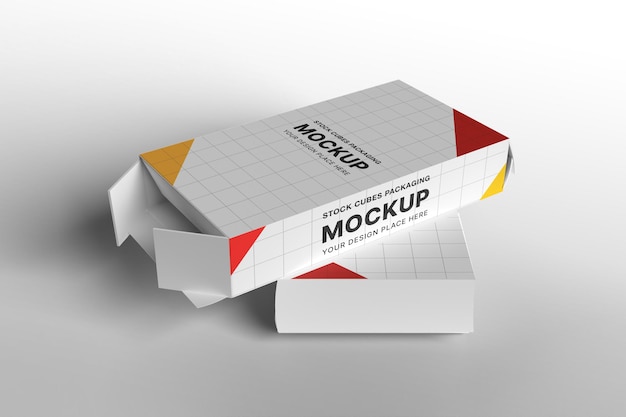 PSD realistic cardboard packaging boxes mockup 2