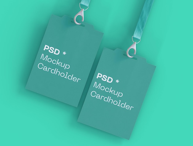 PSD realistic cardholder mockup presentation template