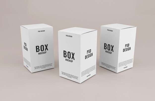 Реалистичный макет картонной коробки для упаковки
