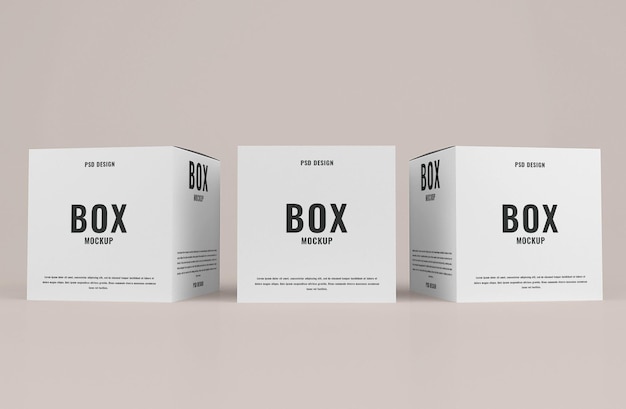 Realistic carton box mockup for packaging