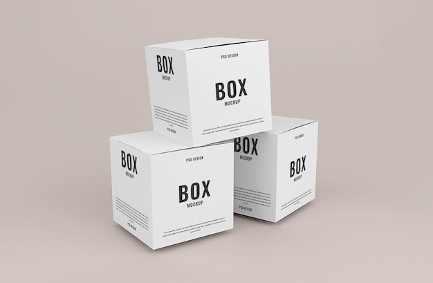 Realistic carton box mockup for packaging