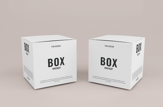 Realistic carton box mockup for packaging