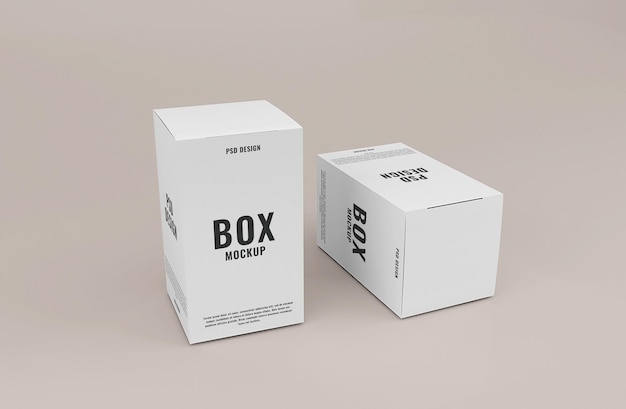 Realistic carton box mockup for packaging