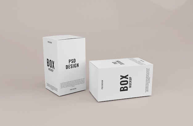 Realistic carton box mockup for packaging