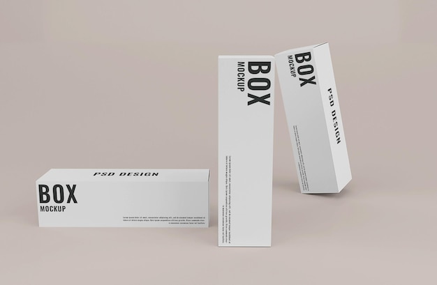 PSD realistic carton box mockup for packaging