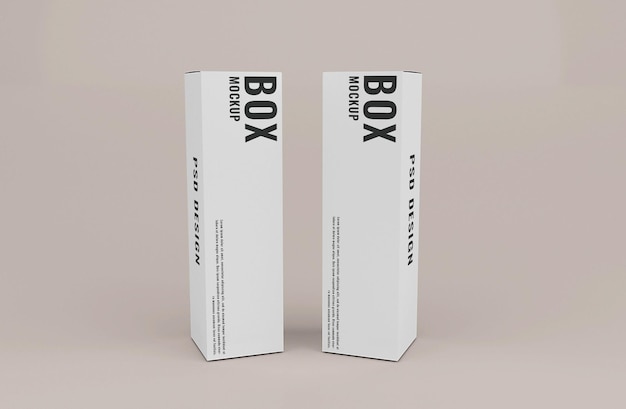 PSD realistic carton box mockup for packaging