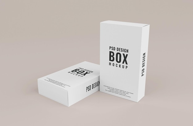 PSD realistic carton box mockup for packaging