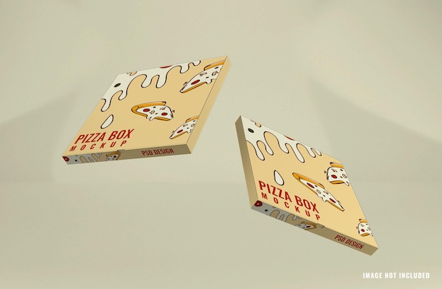 PSD realistic carton pizza box package mockup