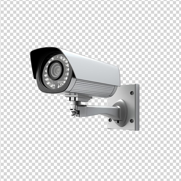 PSD Реалистичная камера наблюдения изолирована на прозрачном фоне.