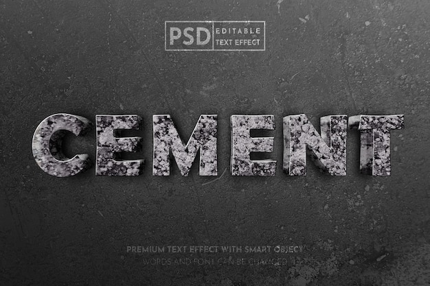 Realistic cement with stone style text effect