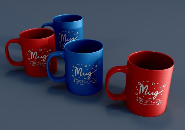 Realistic ceramic mug mockup design