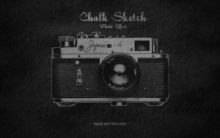 PSD realistic chalk sketch photo effect