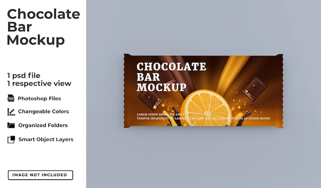 Realistic chocolate bar mockup template