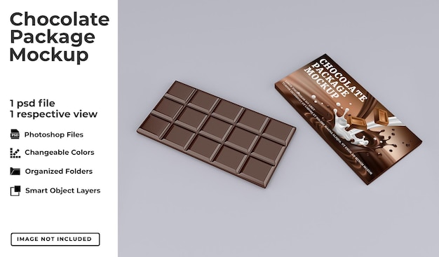 PSD realistic chocolate bar mockup template