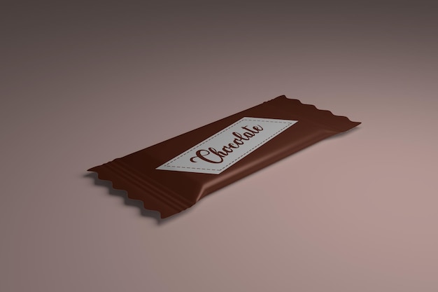 Mockup realistico di imballaggio di barrette di cioccolato psd premium