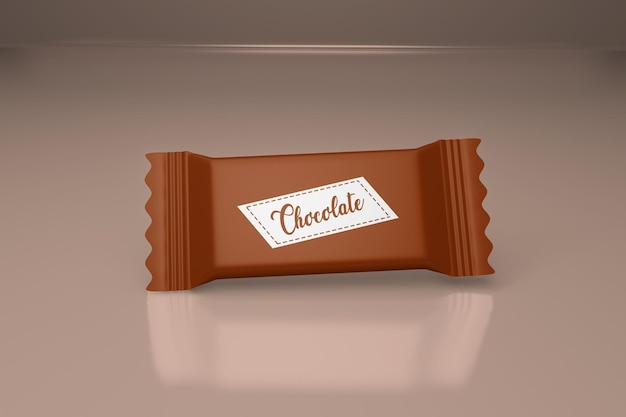 Mockup realistico di imballaggio di barrette di cioccolato psd premium