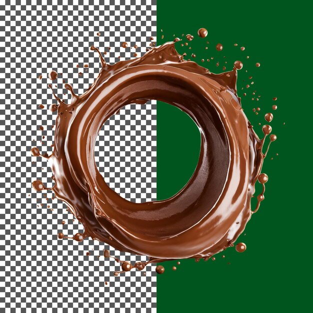 Realistic Chocolate Liquid Splash for Food and Drink Designs on transparent background png psd