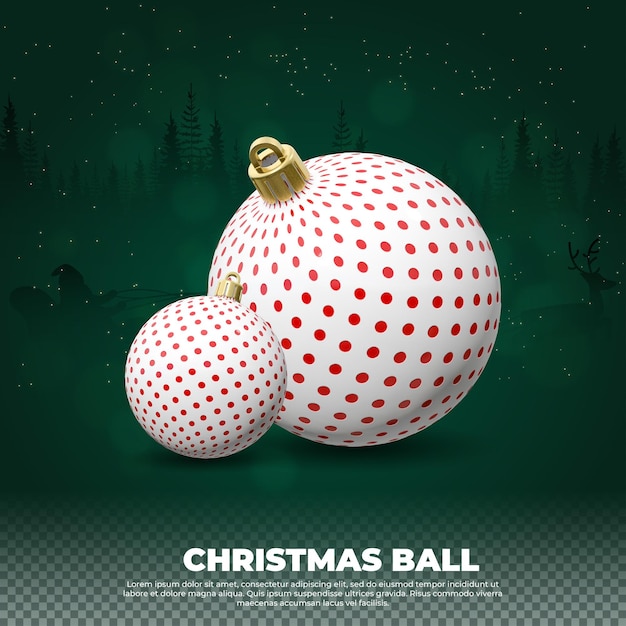 Realistic Christmas Ball 3d rendering