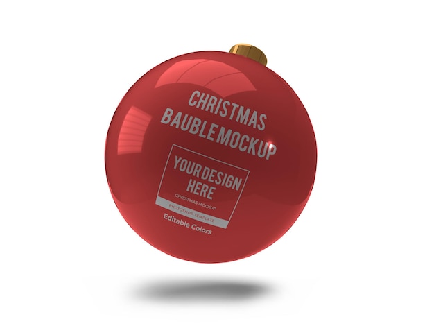 Realistic Christmas Bauble Ball Mockup Template Isolated