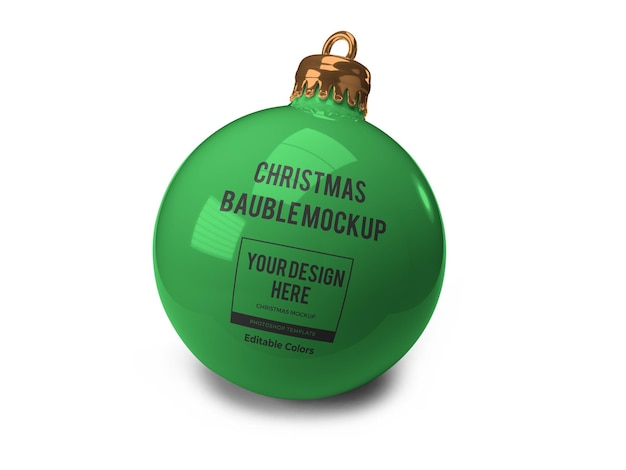 Realistic christmas bauble ball mockup template isolated