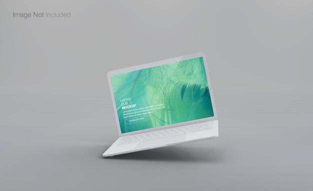 Rendering realistico di mockup per laptop in argilla