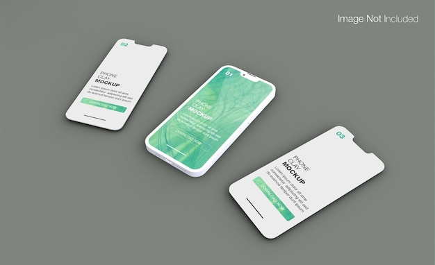 Mockup di telefono con schermo in argilla realistico rendering isolato