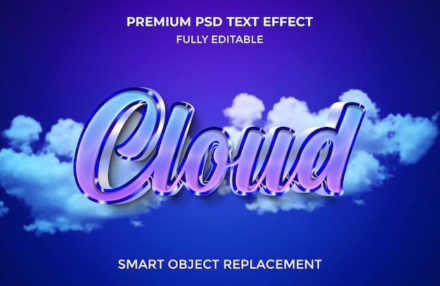 PSD realistic cloud text effect style