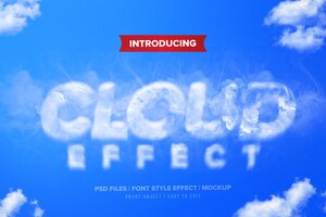 PSD realistic cloud text effect