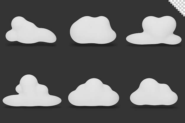 PSD realistic clouds set isolated