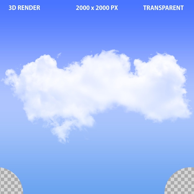 透明な背景に立つ現実的な雲