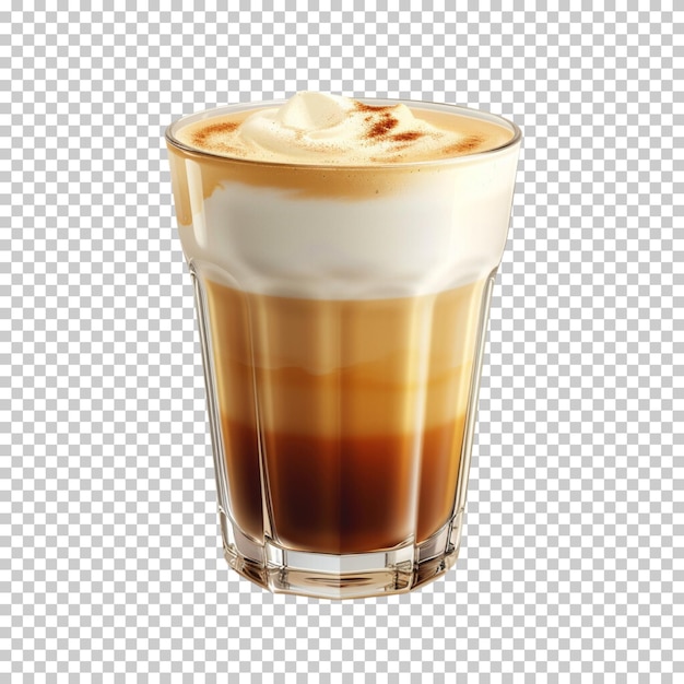 PSD realistic coffee beautiful latte isolated on transparent background
