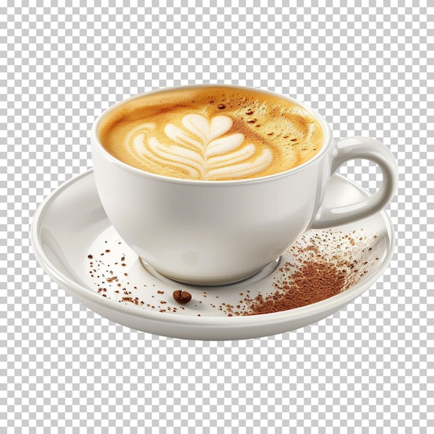 Realistico caffè bellissimo latte isolato su uno sfondo trasparente