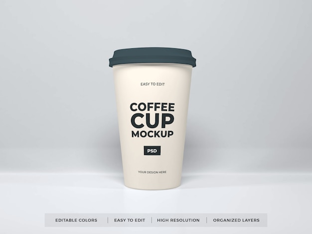 PSD realistic coffee cup mockup